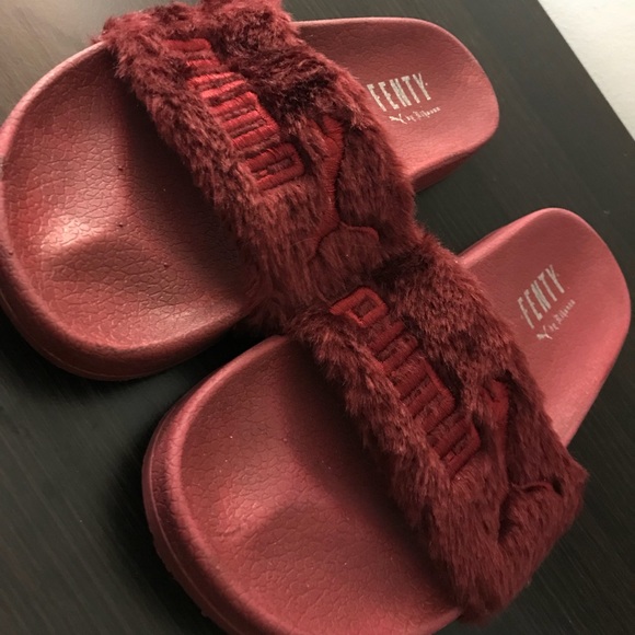 puma fenty slippers burgundy